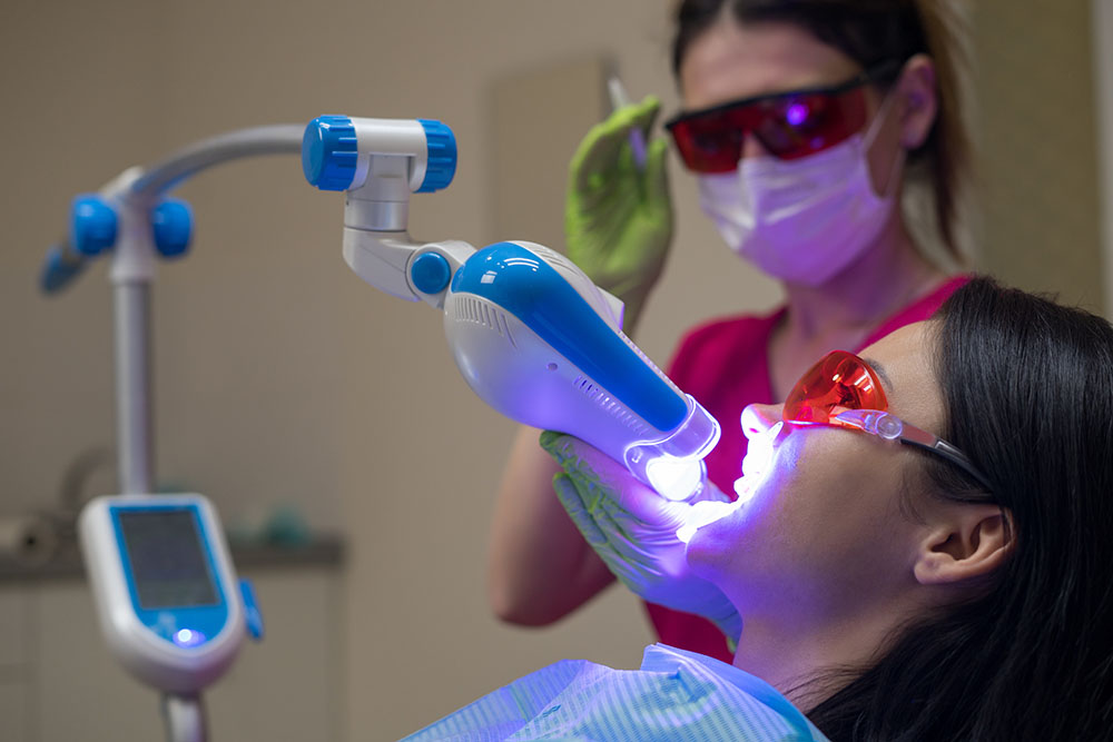 female patient at dentist in the clinic